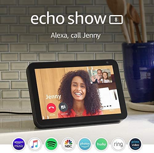 Echo Show 8 -- HD smart display with Alexa – stay connected with video calling -  Charcoal