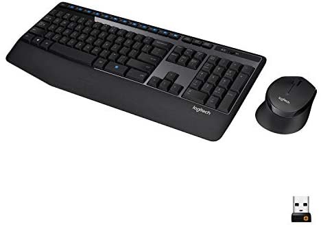 Logitech MK345 Wireless Combo Full-Sized Keyboard with Palm Rest and Comfortable Right-Handed Mouse - Black