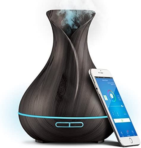 Smart WiFi Wireless Essential Oil Aromatherapy 400ml Ultrasonic Diffuser & Humidifier with Alexa & Google Home Phone App & Voice Control - Create Schedules - LED & Timer Settings